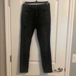 Hollister High Rise Crop Super Skinny Black Denim Jeans Size 27